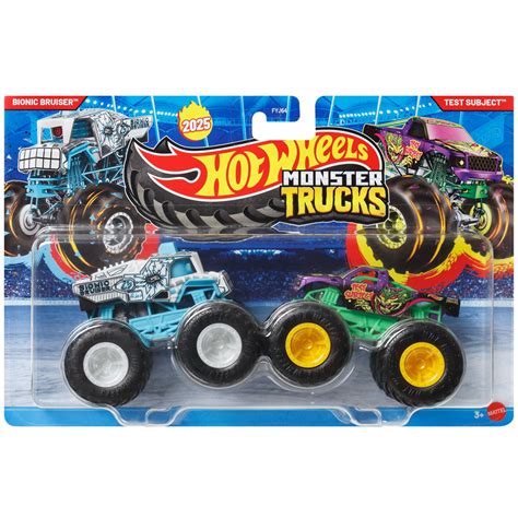 Hot Wheels Monster Trucks Bionic Bruiser vs Test Subject kisautó 2db os csomag 1 64 Mattel