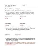 Module Activity Sex Linked Traits Docx Bios General Biology Module Activity Name