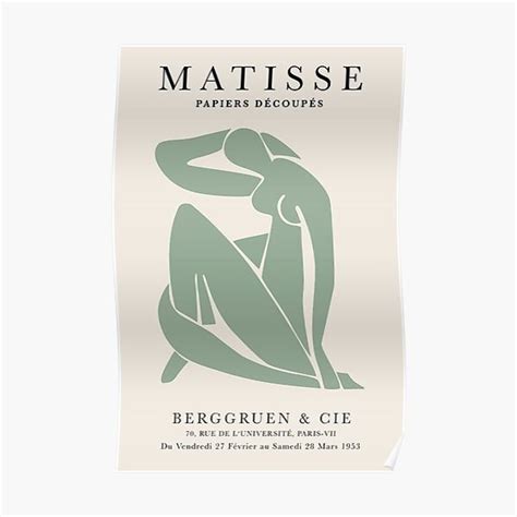 Henri Matisse Nude Paper Decoupes Art Green Matisse Cutout S Premium Matte Vertical Poster