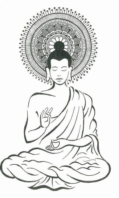 Buddha Black And White Drawing At Explore