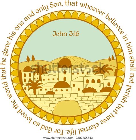 Bible Verse John 316 Decorative Biblical Stock Vector Royalty Free