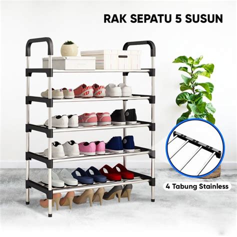 Jual Rak Sepatu Portable Tingkat Gsf Tempat Sepatu Sandal Susun