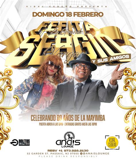 Celebrando Los A Os De Fefita La Grande Sergio Vargas Tickets