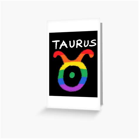 Taurus Zodiac Sign Gay Lesbian Lgbt Pride Rainbow Flag Greeting Card For Sale By Aronia