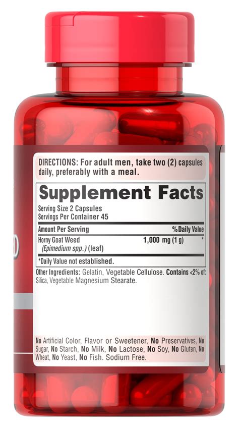 Horny Goat Weed Mg Rapid Release Capsules Puritan S