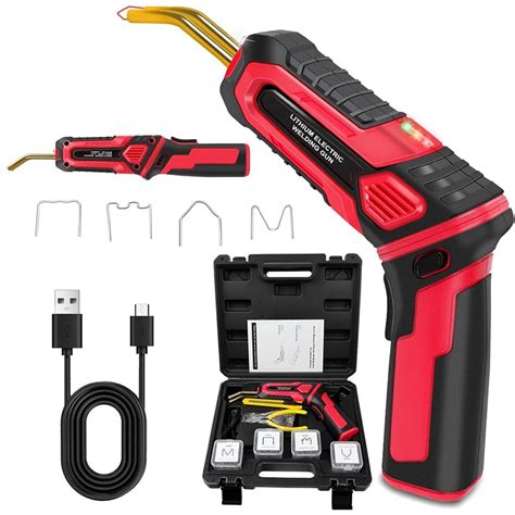 USB Rechargeable Plastic Welder Updated 2 In 1 Foldable Handle Cordless Hot Staple Gun LED