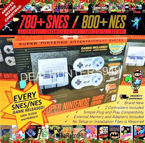 SNES Modded (Entire Snes & Nes Library) Super Nintendo Classic Console ...