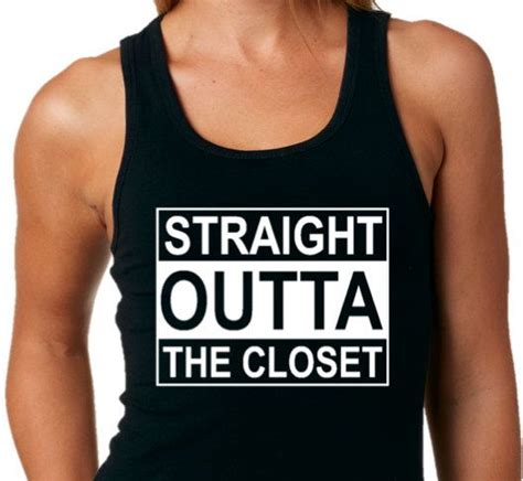 Pride Tank Top Straight Outta The Closet Funny Gay Humor Black Tank Pride T Shirt Lgbt Shirt