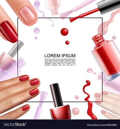 Realistic Nail Polish Design Template Royalty Free Vector