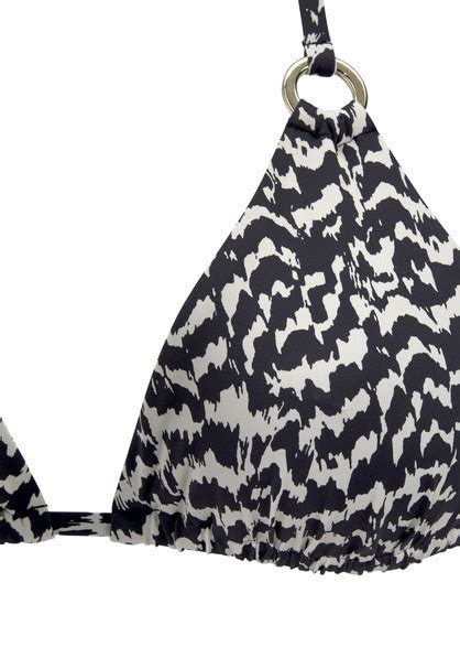 Lascana Triangel Bikini Top Clara Schwarz Creme Cup A B