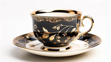 Premium Ai Image An Elegant Old Fashioned Coffee Cup Black And Shiny