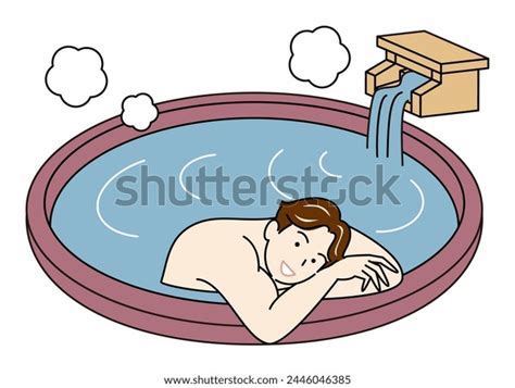 Cute Naked Man Taking Pleasant Bath Stock Vector Royalty Free Shutterstock