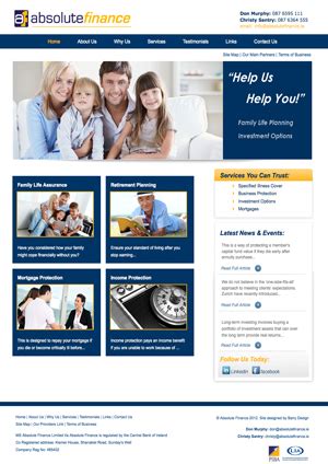 absolute finance launch  website barry design print