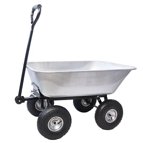 Damerin Silver Steel Yard Cart Utility Cart with Pneumatic Tires - 16.7 ...