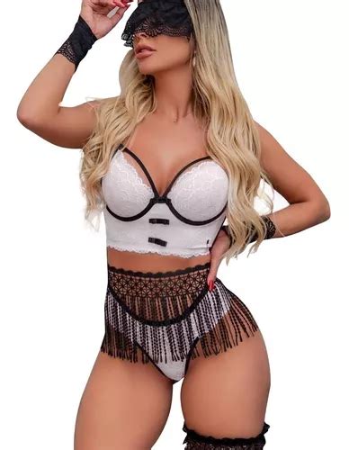 Kit Conjunto Lingerie Completo Sexy Calcinha E Suti Luxo Parcelamento Sem Juros