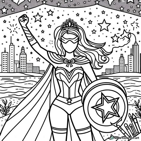 Coloriage de Wonder Woman film à Télécharger ou à Imprimer gratuitement