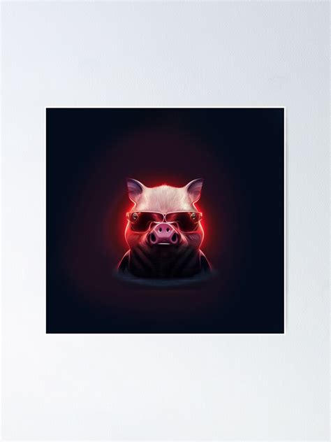 3D Terminator Pig Bad Ass Pig With Sunglasses Poster For Sale By ArtificialEye Redbubble