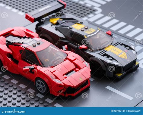 Lego Ferrari F8 Tributo And Lego Chevrolet Corvette C8 R Race Cars On