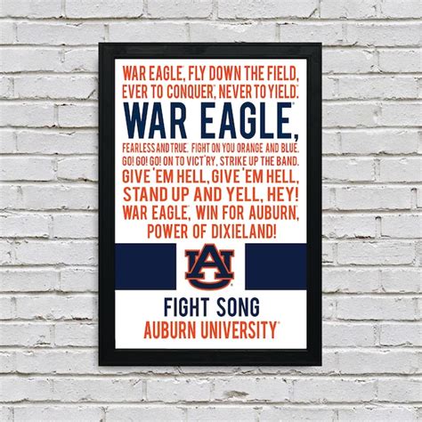 auburn war eagle poster etsy