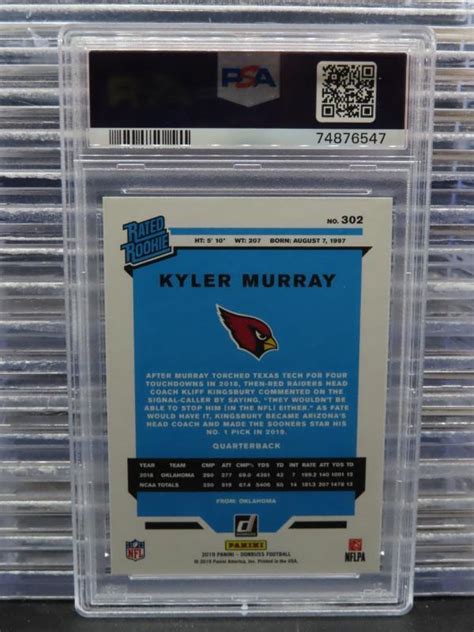 Donruss Kyler Murray Rated Rookie Card Rc Psa Cardinals Ebay