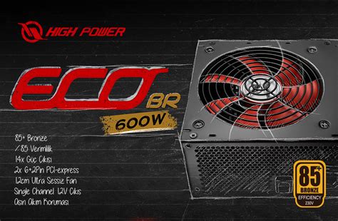 High Power 600W 80+ Bronze ECO Aktif PFC Yüksek Verimli Güç Fiyatı