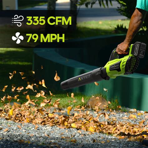 20V 335 CFM Cordless Battery Leaf Blower w/ 3.0Ah Battery & Charger ...