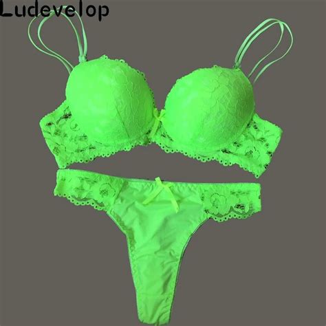 Ludevelop Sexy Thong Lace Push Up Bra Set Lingerie Women Underwear Sets Intimates Embroidery