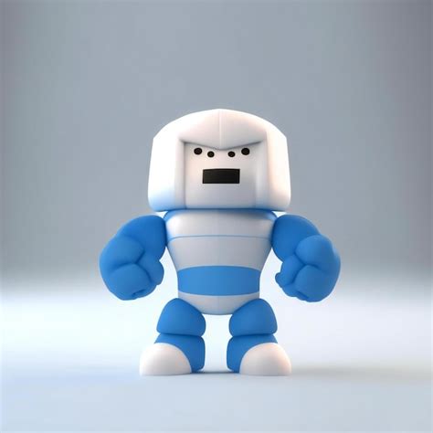 Premium Ai Image A Blue Robot With A Angry Expression On His Face