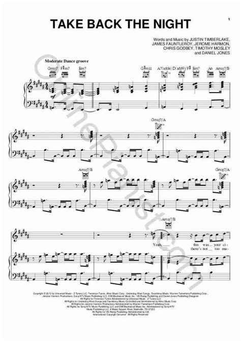 Take Back the Night Piano Sheet Music | OnlinePianist