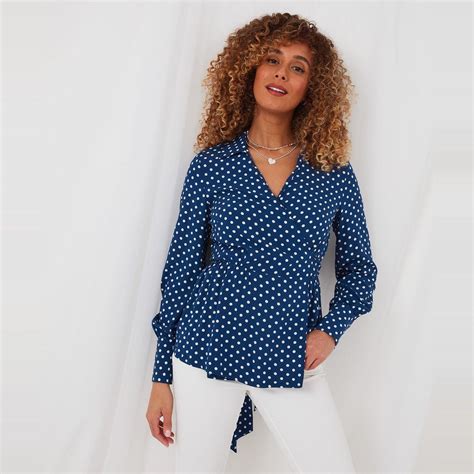 Joe Browns Sophisticated Spot Print Top Blue