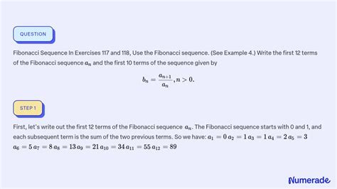 Solved Fibonacci Sequence In Exercises And Use The Fibonacci