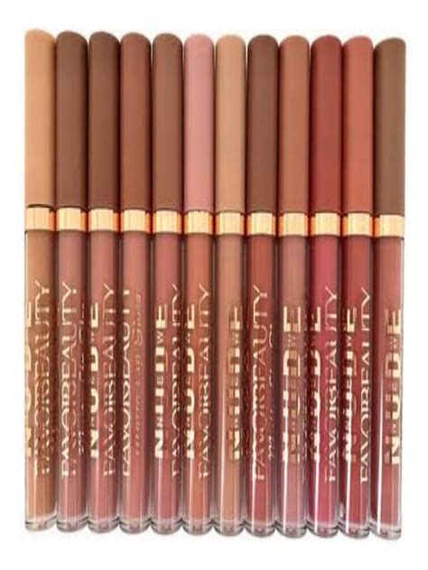 Barby Pink Set 12 Labiales Nudes Mate Indeleble Lip Gloss Labiales