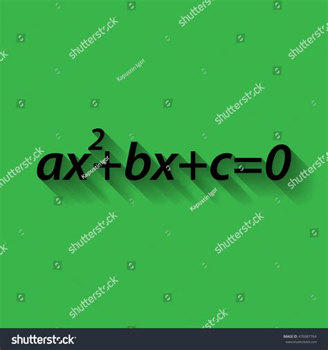 Quadratic Equation On Green Background In Flat Royalty Free Stock