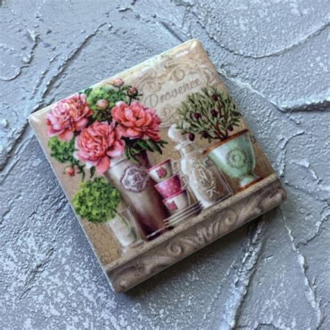 Магнит керамический сувенирный Allicienti Пионы 5х5 см – фото, отзывы ...