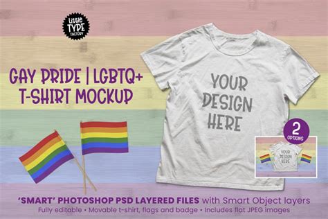 Gay Pride Lgbt T Shirt Mockup Lgbt Smart Psd File