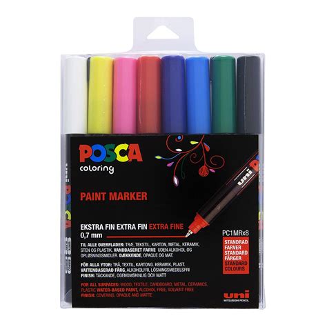 Uni Posca Markers Pc 1mr 8 Set Standard Unfade