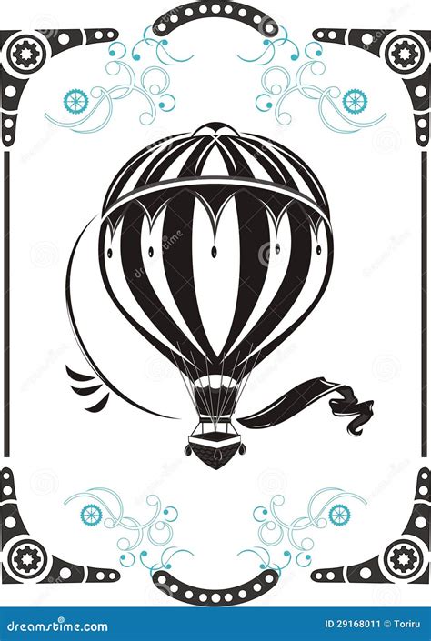 Vintage Hot Air Balloon Stock Vector Illustration Of Basket