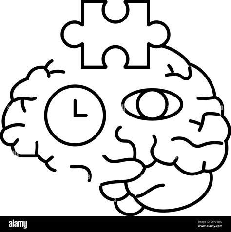 Cognitive Skills Neuroscience Neurology Line Icon Vector Illustration