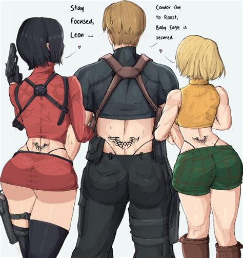 Resident Evil Sex Art Leon Scott Kennedy Short Hair Back View Boots Weapon Resident