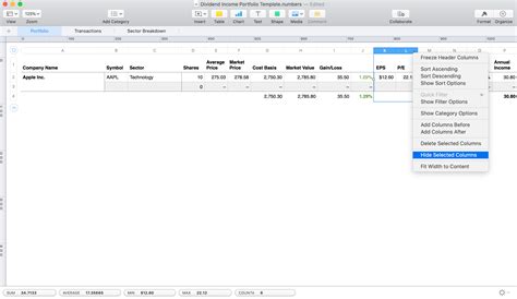 Dividend Income Portfolio Template