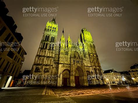 Facade Of Rouen Cathedral In Rouen Normandy France