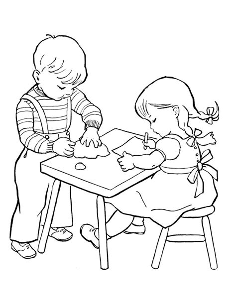 Gambar Mewarnai Anak Sedang Belajar