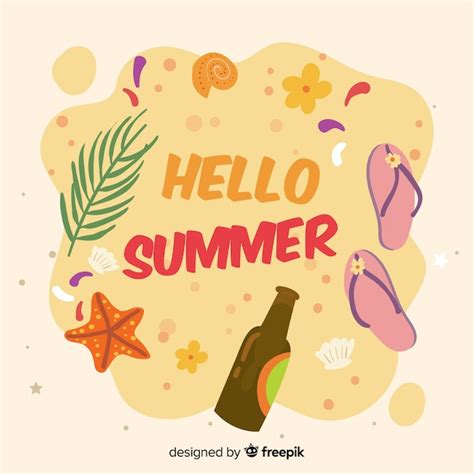 Free Vector Hand Drawn Hello Summer Background