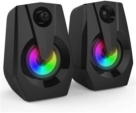 Altavoces Para Computadora Altavoz Multimedia Est Reo Bajo Con Led De