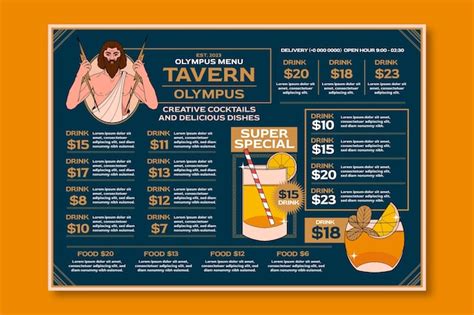 Free Vector Hand Drawn Bar Menu Template