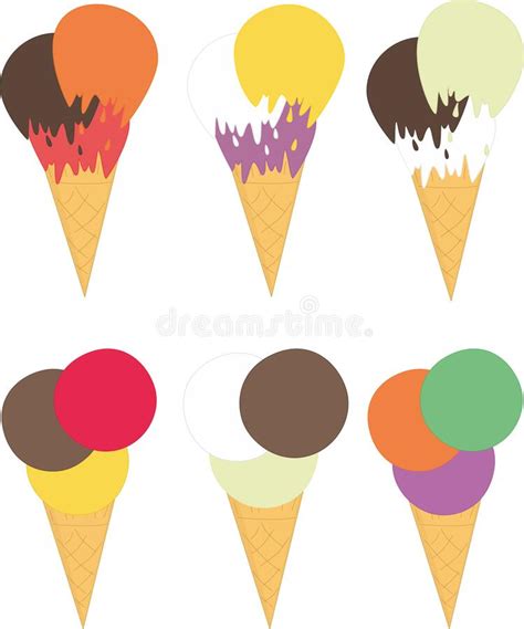 Vector Illustration Ice Cream In A Waffle Cone Stock Vector