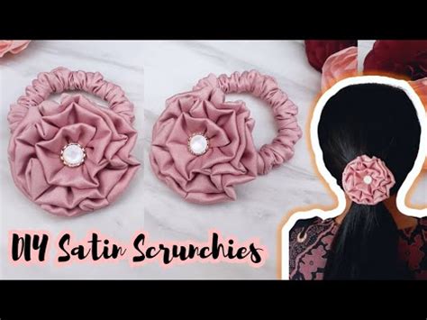 Easy Flower Scrunchies Hair Tie How To Make Scrunchies Out Of Satin