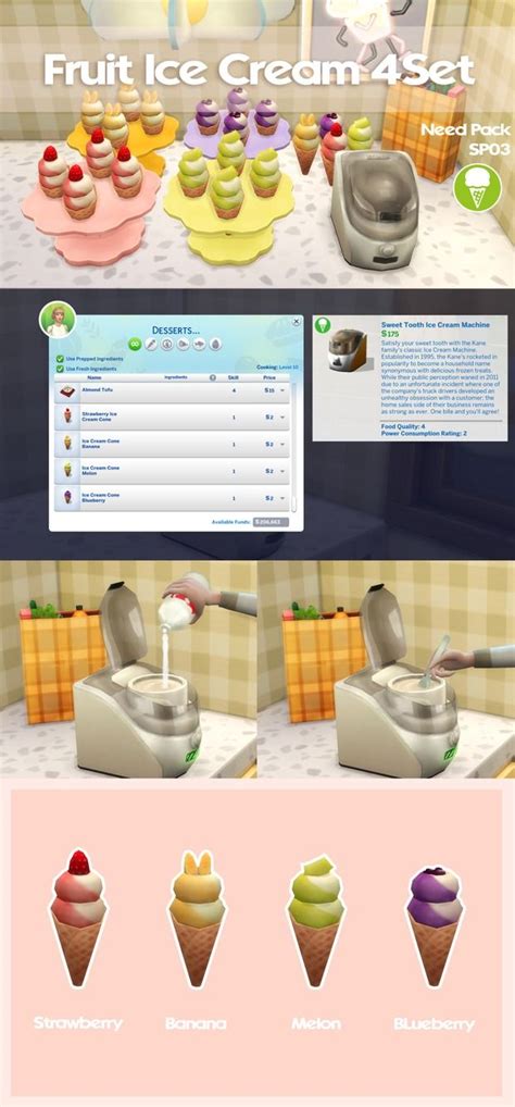 April 2024 Recipe Ice Cream 4 Set ONI In 2024 Sims 4 Game Sims 4