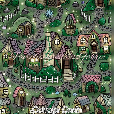 Cottage Green Cotton Lycra Purpleseamstress Fabric