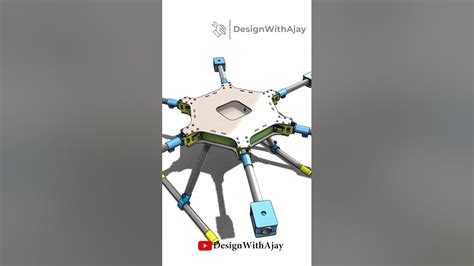 Hex Copter Drone Frame Link In Description Designwithajay Cad 3d Designer Youtube